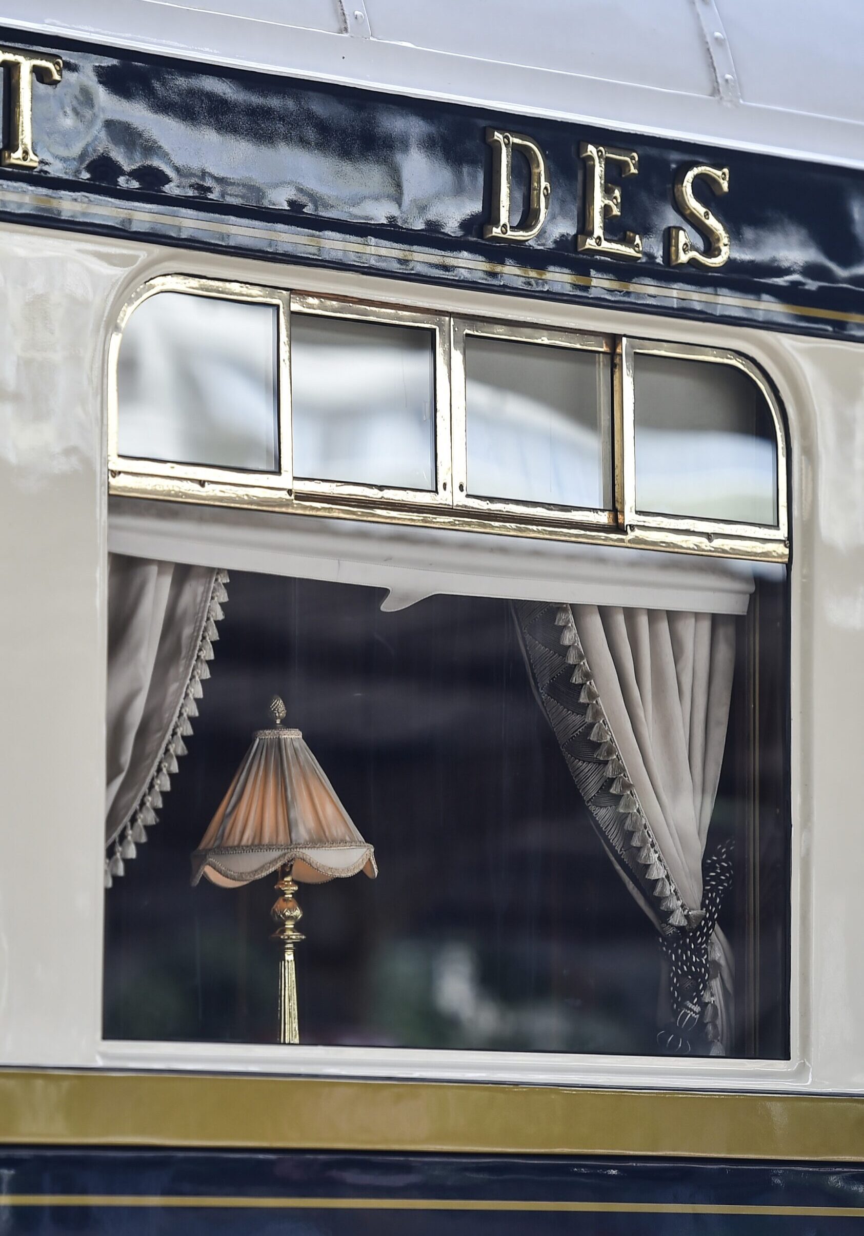 BUCHAREST, ROMANIA - AUGUST 29, 2022: Famous Orient Express long distance passenger train stopped in Bucharest central train station.